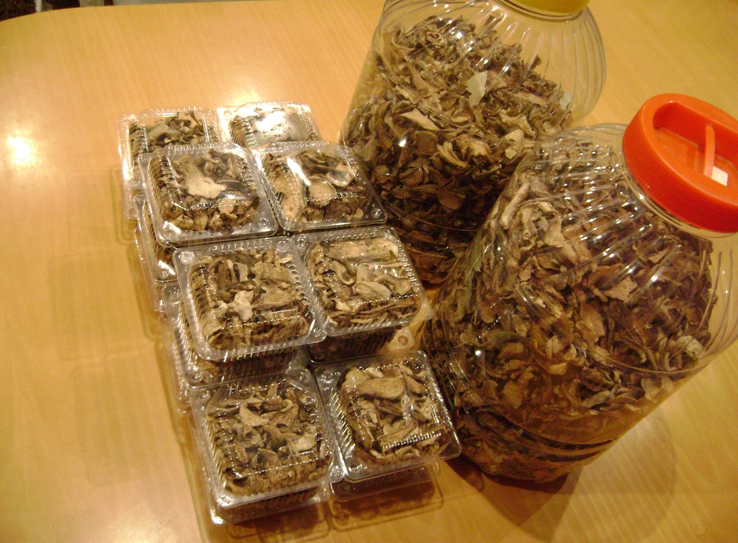 Mushrooms of the highest quality dried from last year's harvest