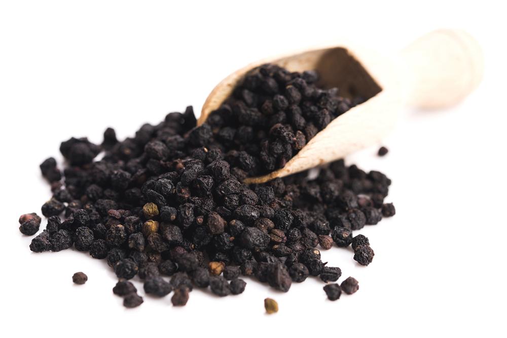 The dark blue-purple berries of the elder tree, also known as black elder and European elder, are widely used in Northern Europe to make soups, jams and jellies