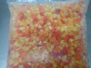 The frozen vegetables processing factory buys peppers, kapia, donuts