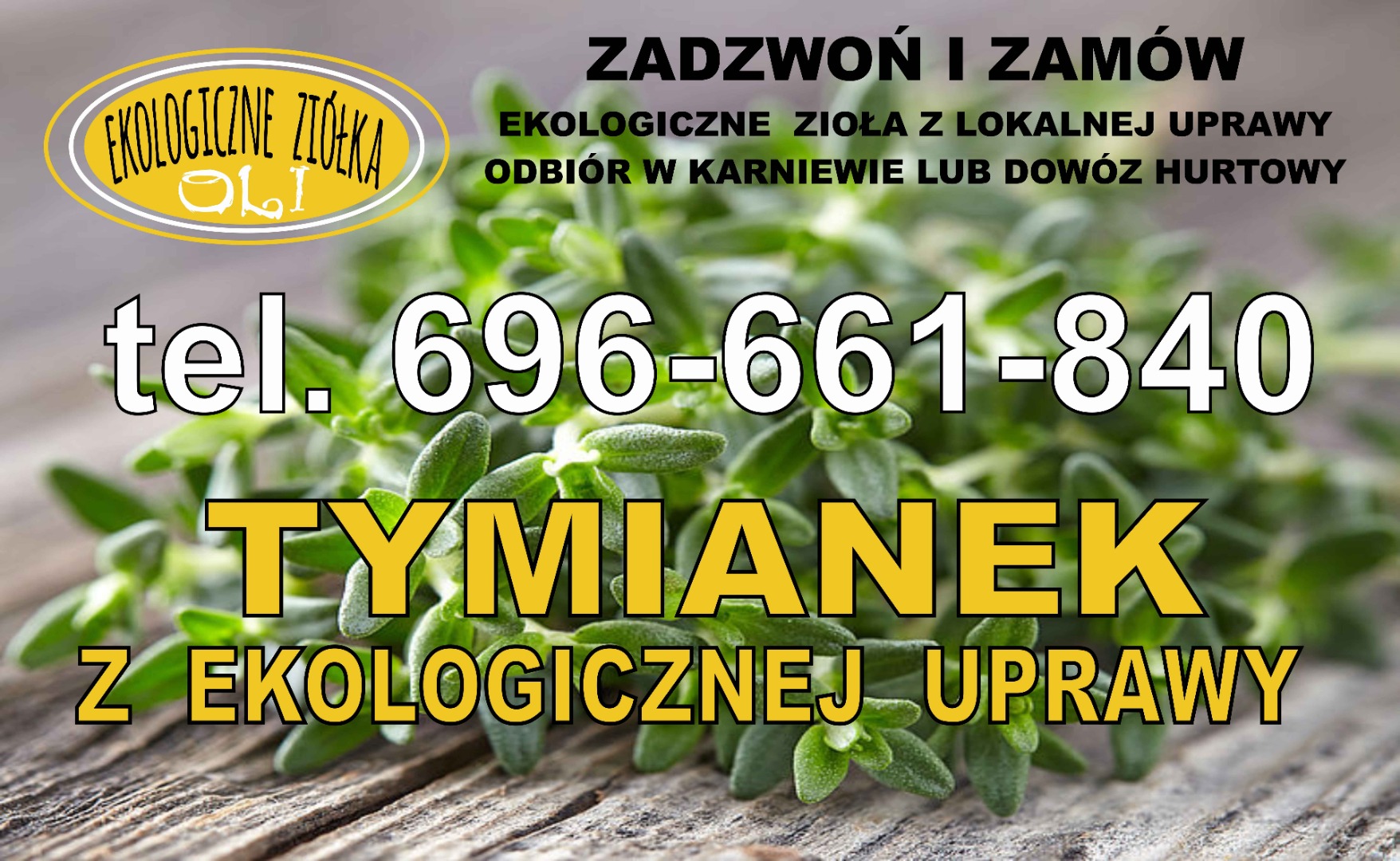 Organic, certified thyme cultivation