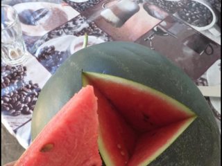 It is sold in large and small quantities watermelons
