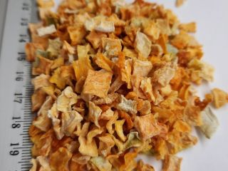 dried pumpkin cubes 5x5mm, packed in paper bags of