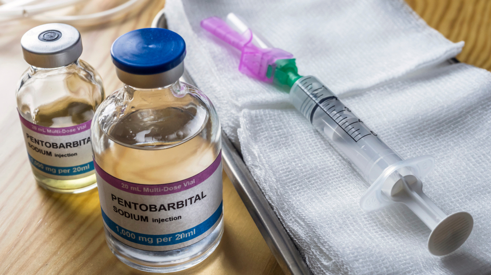 Nembutal (Natriumpentobarbital-Pulver, Flüssigkeit und Pillen) ist das meistverkaufte Barbiturat für aktive und passive freiwillige Euthanasie sowohl für