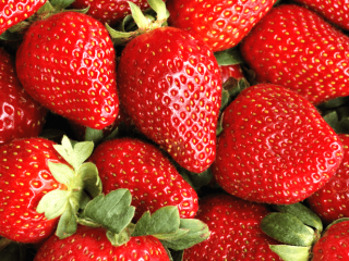 Whole Red and Juicy Strawberries Red and juicy, the
