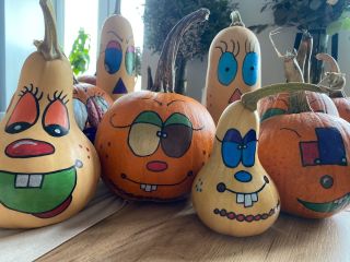 I will sell pumpkins painted as in the picture,