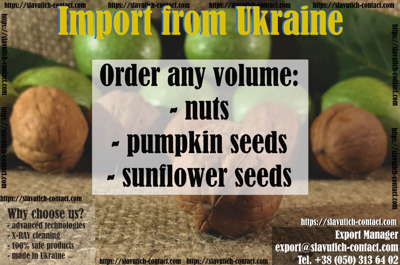 Slavutych-Contact is a Ukrainian export company that has been operating in this segment of activity for over 20 years