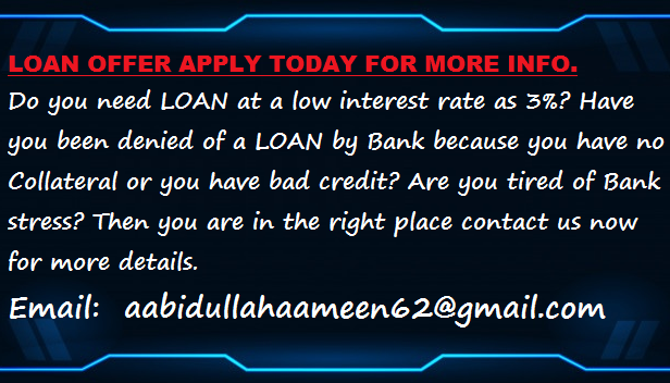 We can assist you with a loan here on any amount you need provided you are going to pay it back after given, We give out a loan with 3% interest rate on any