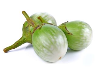 Thai eggplants are little green orbs, about the size