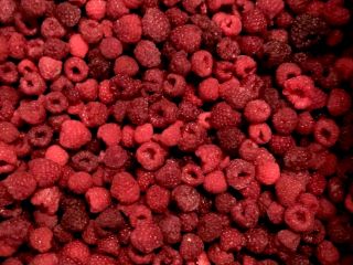 Frozen raspberries. Grade A, B, C, Crumb The raw