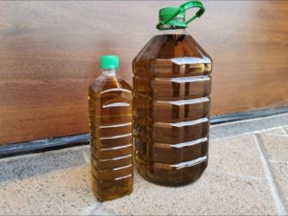 Homemade Greek cold-pressed olive oil from our own harvest