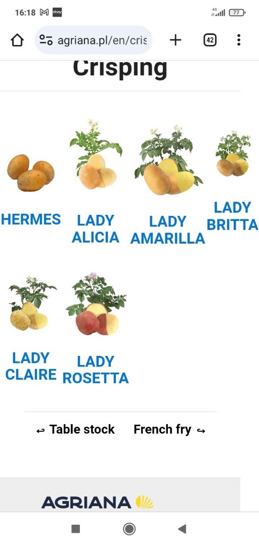 Hi ,Looking for different sorts of potato's