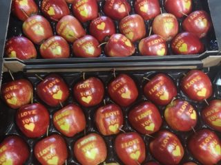 I will sell apples with the inscriptions I LOVE