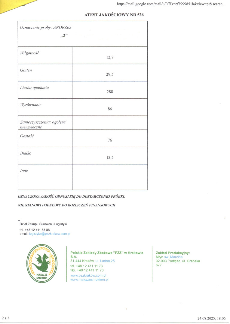 I am selling approximately 250 tons of table wheat, parameters in the attached photos