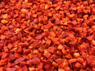Frozen red peppers, 10x10 cubes, grade 1