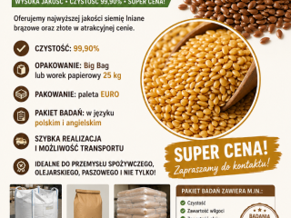 Brown and golden linseed, quantity 100-1000 t