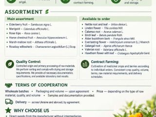 I represent the Ukrainian agrotechnical company Galician Herbs. We