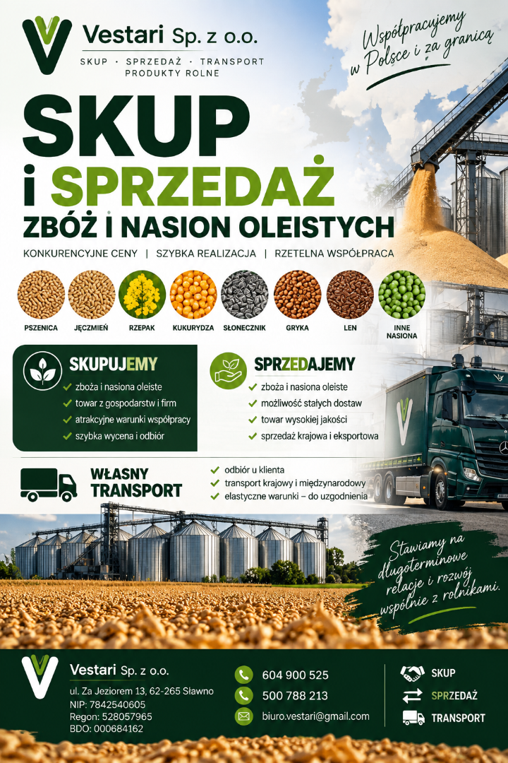 We invite you to cooperate in the purchase and sale of oilseeds and more!